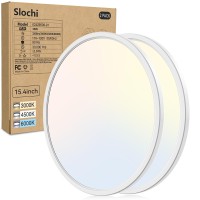 Slochi 154 Inch 2 Pack Flush Mount Led Ceiling Light 36W Ultra Thin Led Ceiling Light 3000K4500K6000K 3 Color Temperature L