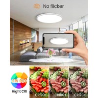 Slochi 154 Inch 2 Pack Flush Mount Led Ceiling Light 36W Ultra Thin Led Ceiling Light 3000K4500K6000K 3 Color Temperature L