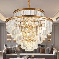 Lighceac 35 24Light Modern Crystal Chandelier Light Fixture Large 6Tier Gold Luxury Chandeliers For Dining Room Round Hangin