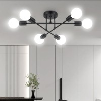 Black Ceiling Light Fixture, Modern Chandelier Light Fixture, Industrial Kitchen Light Fixtures Ceiling Mount & Dining Room Light Fixture,Sputnik Chandeliers For Bedroom,Ceiling Lights For Living Room