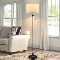 Luvkczc Modern Floor Lamp 60 Standing Lamp For Living Room With Fabric Lamp Shadepull Chain Corner Tall Reading Light For B