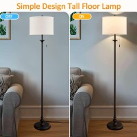 Luvkczc Modern Floor Lamp 60 Standing Lamp For Living Room With Fabric Lamp Shadepull Chain Corner Tall Reading Light For B