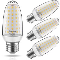 Tebio Led Corn Light Bulb 120W Equivalent 1600 Lumen 3000K Cool Warm White 16W E26/E27 Edison Base Led Candle Light Bulbs For Home Indoor Bright Candelabra Led Corn Bulb Pack Of 4, Non-Dimmable