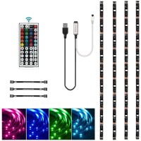 Houhui Led Strip Lights 2M, 4Pcs 05M Rgb Led Lights For 43-65 Inch Tv Led Backlight, Color Changing Strip Lights With Remote, Usb Led Light Strip Bias Lighting For Pc Monitor Mirror Cabinet