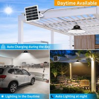 Aqonsie Solar Shed Light Indoor Outdoor Solar Pendant Daytime Work Lights With 3 Colors Temperature 5 Lighting Modes2 Timers