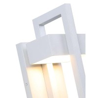 Lamqee Outdoor Wall Lights Modern Exterior Lighting Fixtures 3000K Led Integrated Outdoor Wall Sconce For Porch 2 Packs White