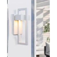 Lamqee Outdoor Wall Lights Modern Exterior Lighting Fixtures 3000K Led Integrated Outdoor Wall Sconce For Porch 2 Packs White