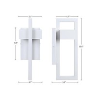 Lamqee Outdoor Wall Lights Modern Exterior Lighting Fixtures 3000K Led Integrated Outdoor Wall Sconce For Porch 2 Packs White