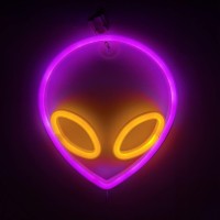 Alien Neon Sign Led Pvc Waterproof Usb Powered Neon Sign Lights For Boys Birthday Halloween Party Bedroom Wall Decor Pink White