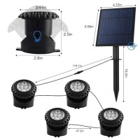 Tsun Solar Pond Light Super Bright Led Underwater Color Changing Solar Lights Rgb Submersible Fountain Lights Ip68 Waterproof