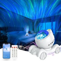 Aurora Projector, Enokik Galaxy Projector For Bedroom Built-In Bluetooth Speaker, Night Light Projector For Kids Adult, Star Projector For Bedroom/Ceiling/Party/Gift (White)