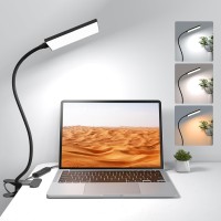 Mongery Led Desk Lamp With Clamp For Home Office Dimmable Clip On Desk Light With Usb Port 3 Color Modes 11 Brightness Flexibl