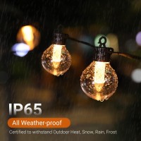 Partphoner Solar String Lights 46Ft Indooroutdoor Waterproof Patio Led Lights With 28 Shatterproof Bulbs 4 Light Modes Hanging