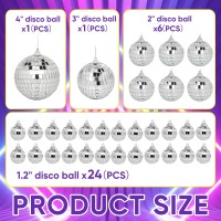 Mini Mirror Disco Ball Decor 32 Pack Hanging Mirror Ball Ornaments Different Sizes Small Disco Balls Decorations Bulk For Par