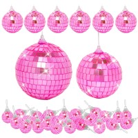 32 Pack Mini Disco Balls Decorations Different Sizes Mirror Ball With Hanging String Small Disco Ball Ornament For Disco Theme P