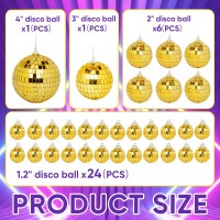 32 Pack Mini Disco Balls Decorations Different Sizes Mirror Ball With Hanging String Small Disco Ball Ornament For Disco Theme P