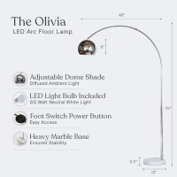 Brightech Olivia Floor Lamp Arc Lamp For Living Rooms Standing Lamp With Led Light Bulbs For Bedroom Reading Great Living Roo