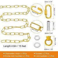 Patikil 15 Feet Lighting Chain For Hanging Lamp Chandelier Chain Light Fixture Chain Load Capacity 65 Lbs For Pendant Light Ce