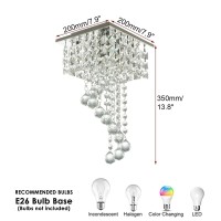 Finktonglan Mini Crystal Chandelier Modern Small Chandeliers Ceiling Light Fixture Square Flush Mount Ceiling Lights For Hallwa