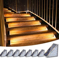 Volisun Outdoor Stair Lights 8 Pack, Solar Step Lights Waterproof Ip67,80 Lumen, Christmas Led Step Lights Outdoor For Garden Backyard Stair, Staircase, Front Step, Front Porch And Deck(Warm White)