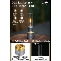 Campingmoon Camping Gas Lantern Gas Candle With Empty Tank Wooden Lantern Case T1D15 Gas Lantern T1D15