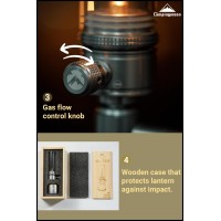 Campingmoon Camping Gas Lantern Gas Candle With Empty Tank Wooden Lantern Case T1D15 Gas Lantern T1D15