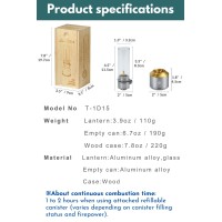 Campingmoon Camping Gas Lantern Gas Candle With Empty Tank Wooden Lantern Case T1D15 Gas Lantern T1D15