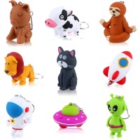 9 Pieces Nurse Flashlight Pediatric Nurse Flashlight Keychain Animal Flashlight Puppy Keychain Lion Cow Sloth Cat Astronaut Ro