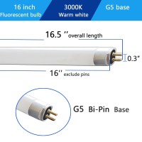 (2Pack) 16 F10T5/830/L Fluorescent Bulb Replacement Jasco Warm White 10W 3000K Tubes, F10T5-Ww Linear Light, 16.5 Overall Length