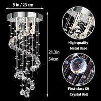 Crystop 3Lights Spairal Crystal Chandelier Modern Raindrop Light Fixture Pendant Ceiling Mount Lamp Lighting Fixtures For Livin