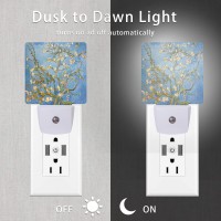 Oeaskly Blossoming Almond Tree Night Light Van Gogh Night Lights Plug Into Wall For Boys Girls Led Lamp For Stairwayhallwaybe