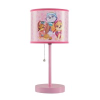 Idea Nuova Paw Patrol Everest Liberty And Skye Stick Table Kids Lamp With Pull Chain Themed Printed Decorative Shade