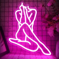 Janhune Lady Neon Sign Women Neon Sign Dimmable Lady Neon Led Signs For Wall Decor Neon Light Up Signs Pink Lady Neon Lights For