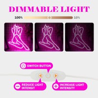 Janhune Lady Neon Sign Women Neon Sign Dimmable Lady Neon Led Signs For Wall Decor Neon Light Up Signs Pink Lady Neon Lights For