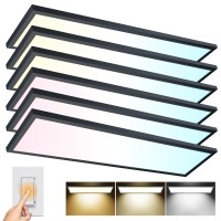 Aikvsxer 6 Pack 1X4 Led Flat Panel Light Surface Mount Led Ceiling Light 5500Lm 50W Triac 10100 Dimmable 300040005000K Ac1