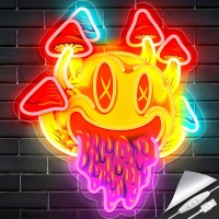 Ggk Smiling With Mushrooms Neon Sign Unique Mushroom Decor Aesthetic Room Decor Trippy Mushrooms Light For Halloween Parties Be