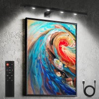 Picture Light 16 Battery Operated Painting Light For Wall With Remote 3 Lighting Metal Art Light With Dimmable And Timer Displ