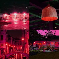 Greenic Red Led Flood Light Bulb 15W 100 Watt Equivalent E26 Base Par38 Red Light Bulbs For Bedroom Porch Valentines Day