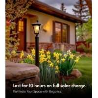 Solar Post Lights 3000K Solar Lamp Post Light Fixture With Pier Mount Base Dusk To Dawn Solar Post Lights Outdoor Waterproof F