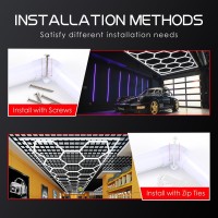 Lzhome Led Hexagon Garage Light Super Bright 900W 108000Lm Car Detailing Shop Led Ceiling Lights Hexagon Lighting System For H