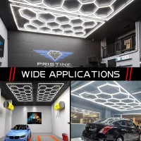 Lzhome Led Hexagon Garage Light Super Bright 900W 108000Lm Car Detailing Shop Led Ceiling Lights Hexagon Lighting System For H