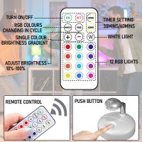 Klarlight 2 Pack Mini Rgb Battery Spotlights Indoor With Remote Control Wireless Led Spot Lights Stick On Picture Light With 13