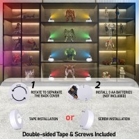 Klarlight 2 Pack Mini Rgb Battery Spotlights Indoor With Remote Control Wireless Led Spot Lights Stick On Picture Light With 13