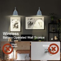 Battery Operated Grey Fauxwood Industrial Wall Sconce Set Of Two Easy To Install Not Wires Remote Control Dimmable Led Puck L