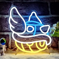 Blue Shell Neon Sign Gaming Neon Sign From Game Room Decor Dimmable Blue Shell Neon Game Decor Lights Up Sign For Kids Man Cave