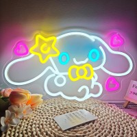 Cinnamoroll Neon Sign Anime Neon Led Signs For Wall Decor Dimmable Neon Light Signs For Bedroom Girls Room Japanese Cartoon Neon