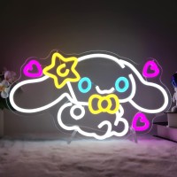 Cinnamoroll Neon Sign Anime Neon Led Signs For Wall Decor Dimmable Neon Light Signs For Bedroom Girls Room Japanese Cartoon Neon