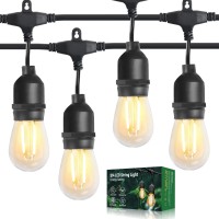 Brimax Outdoor String Lights 16Ft With 5 Led Bulbs Outdoor Lights Shatterproof Edison Bulb Commercial Grade Waterproof Led Outsi