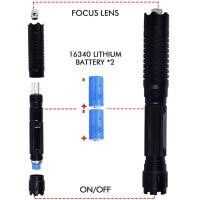 Yinnrent Long Range High Power Blue Light Handheld Flashlight, Suitable For Hiking Indoor Outdoor Camping Trips