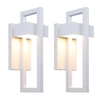 Lamqee Outdoor Wall Lights Modern Exterior Lighting Fixtures 3000K Led Integrated Outdoor Wall Sconce For Porch White Outside